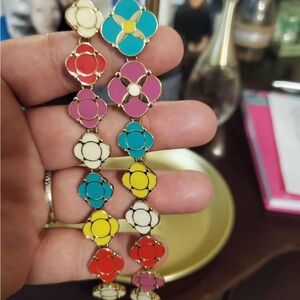 Talbots Red and Pink Enamel Quatrefoil Bracelet